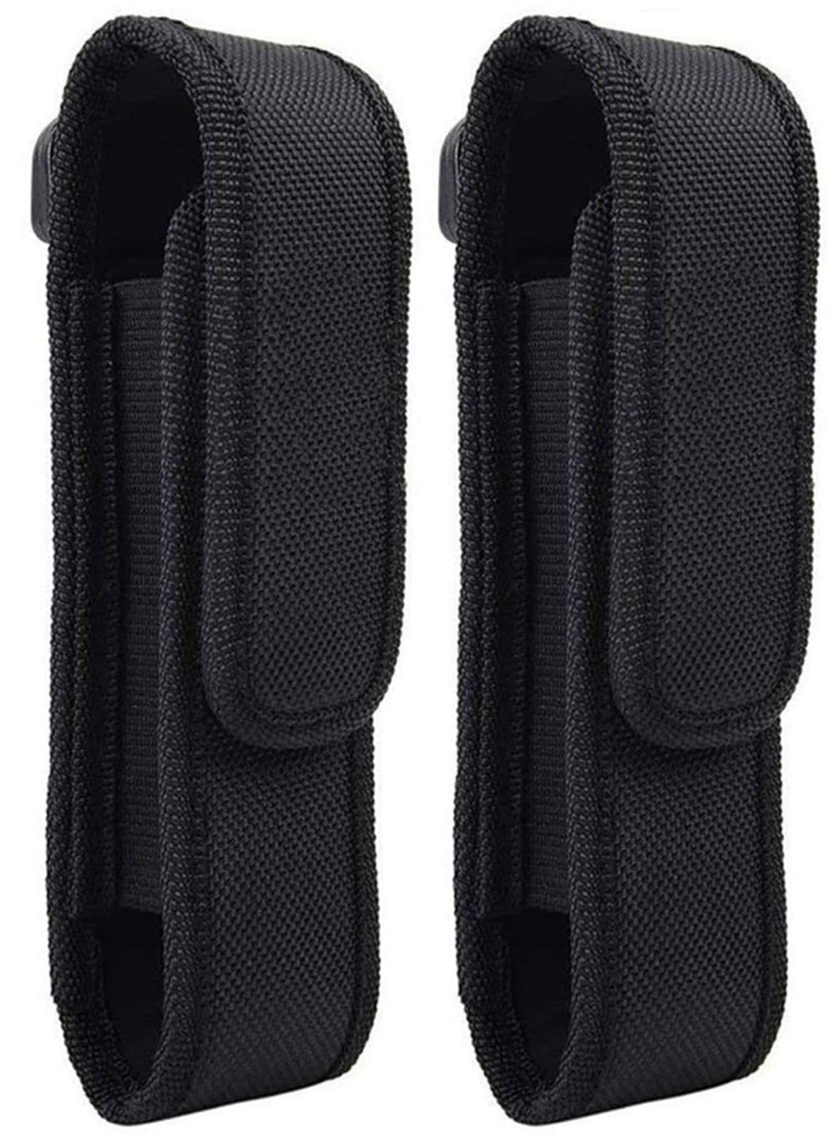 Flashlight Holster 2pcs Set, Flashlight Holder Belt Carry Case Nylon Fabric Flashlight Pouch Ultra-Thick Flashlight Cover Portable Waist Bag for Flashlights for Outdoor Camping Hiking