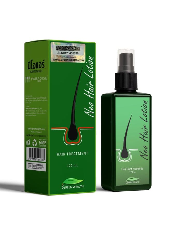Neo Hair Lotion for Hair Loss Treatment | Hair Regrowth | Thinning, Bald Spots & Hair Fall | Trusted Formula with Ginseng, Saw Palmetto & Horsetail | 120ml