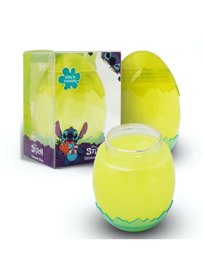 Stitch 420ml Clear Shimmer Slime | Silky & Smooth Slime | Mess Free, Stress Relief Toy | Green | Age 3+ Year