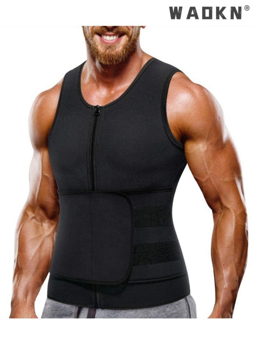 Men Body Shaper Waist Trainer Belt Your Belly Sweat Vest Slimming Underwear Weight Loss Shirt Fat Burner Workout Tank Tops Shaper Belly Reducing Shapewear Burn Fat Shirt Trimmer Belt