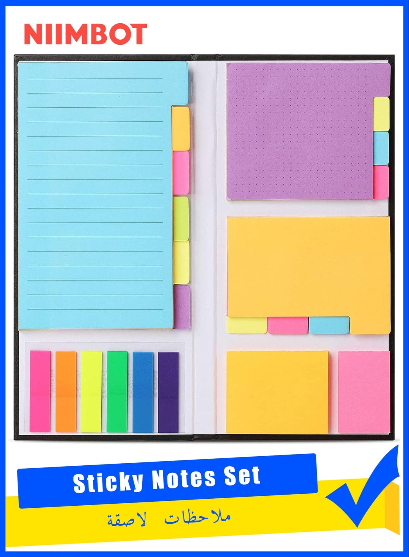 410 Pcs Sticky Notes Set, Divider Sticky Notes Tabs, Divider Self-Stick Notes Pads Bundle with Bookmark Index for Planner Sticky Notes Tabs for School Supplies, Office, Book Notes, Index Tabs