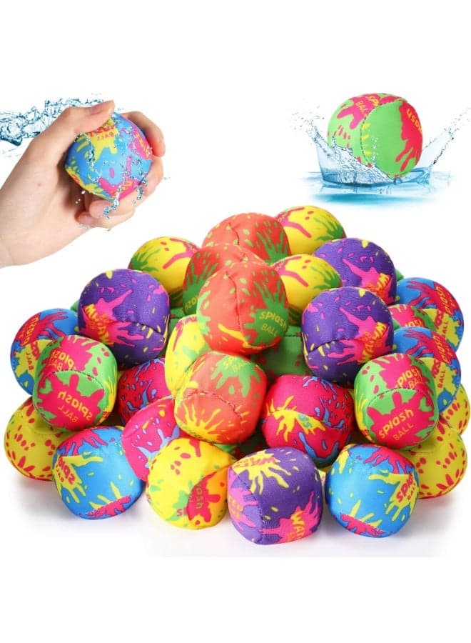 Water Bomb Splash Balls - 2" Mini Water Absorbent Ball - Kids Pool Toys, Outdoor Water Activities for Kids, Pool Beach Party Favors. Water Fight Games 24 Pack
