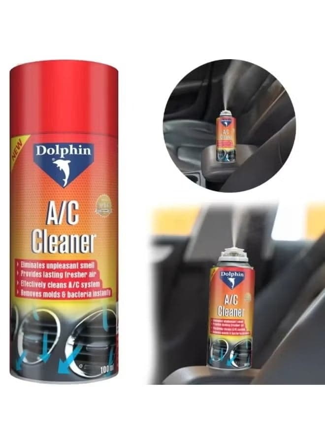 A/C Cleaner Spray 100ml – Powerful Air Conditioner Odor Eliminator and Disinfectant – Effectively Removes Dust, Bacteria, Mold, and Bad Odors from AC Units, Ensuring Fresh, Clean, and Hygienic Airflow for Home, Office, and Car