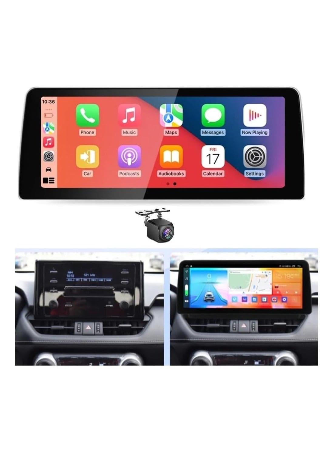 Raymos 12.3 inch Toyota RAV4 Car Stereo Toyota RAV4 2018–2023 Android Screen Support Apple Carplay Android Auto Wireless 4GB RAM Fast Interface included 4G Wifi USB QLED ( 1280x720 )