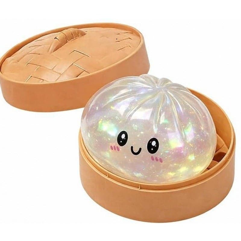 Giant Glitter Dumpling, Giant Dumpling Squishy, Mega Rainbow Dumplings, Cute Anxiety Relief Fidget Dumpling, Soft Squeeze Decompression Dough for Adults/Transparent white