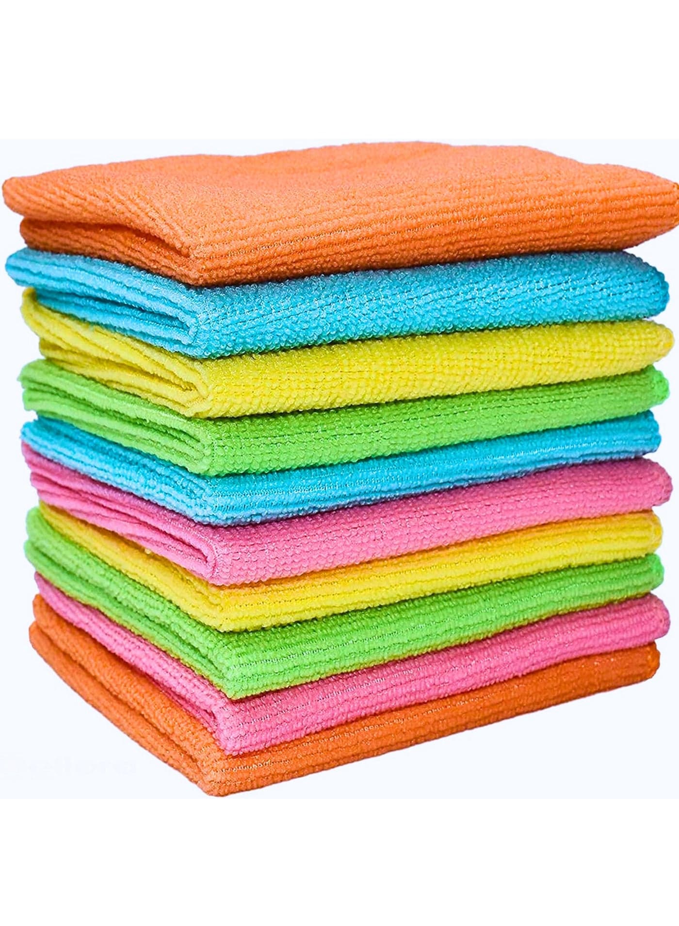 Microfiber Cleaning Cloth – Ultra-Absorbent Towel, Lint-Free, Multi-Color – Pack of 10 for Home, Kitchen, Car Polishing, Drying, Buffing & Detailing