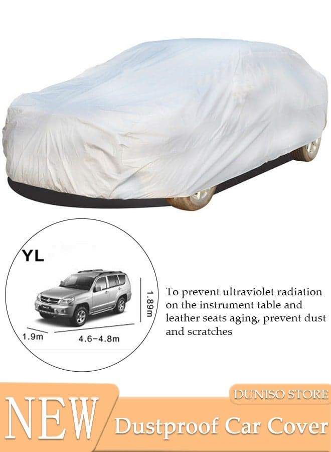 Full Car Covers SUV Sunscreen UV Protection Indoor Outdoor Sunscreen Heat Protection DustWind/Water/Weatherproof Anti-Uv Scratch-Resistant
