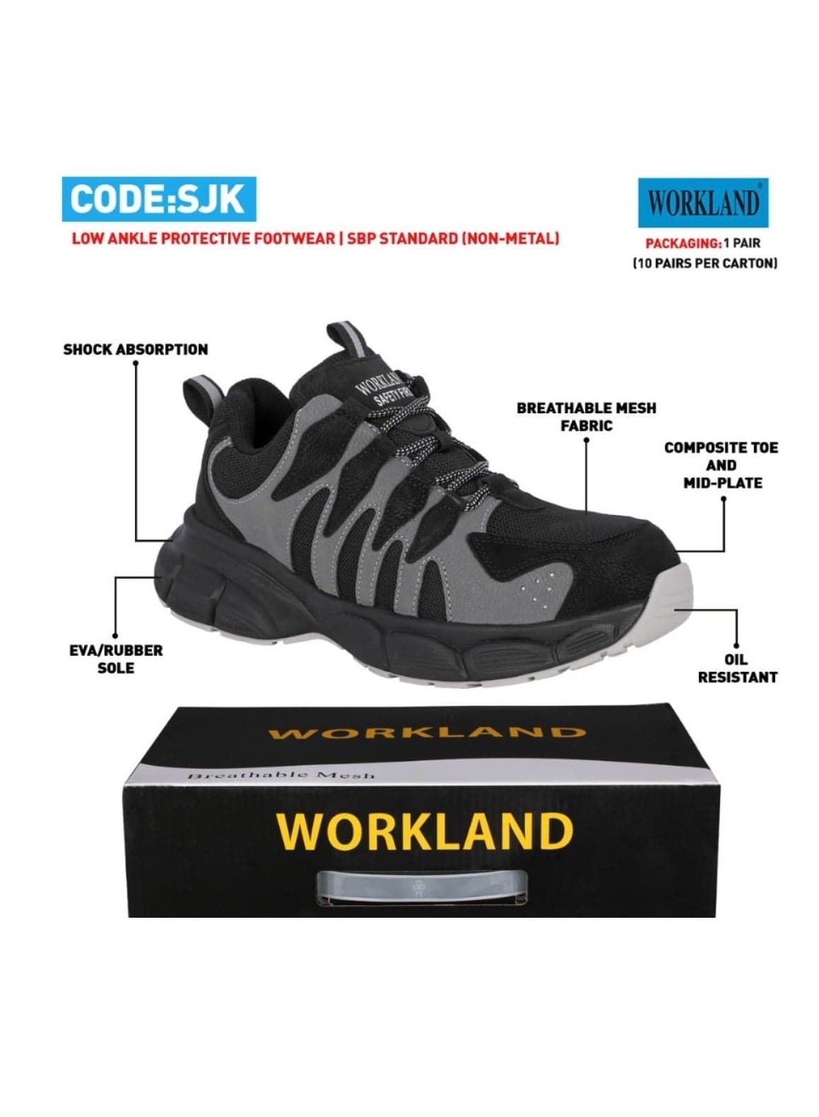 Low Ankle Protective Footwear Non-Metal shoe Black