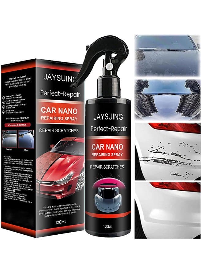 Car Nano Repairing Spray, Car Scratch Repair Spray, Car Quick Repair Nano Spray, Fast Flawless Repair Scratch Spray, Nano Ceramic Crystal Coating Car Fine Scratch Removal Spra, 120ML