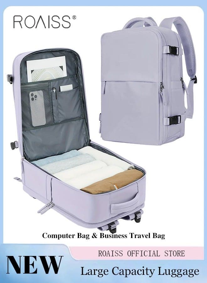 Travel Backpack for Men Women Carry on Backpack with USB Charging Port Shoe Compartment Flight Approved Unisex College School Bag Casual Knapsack Daybackpack for Weekender Business Hiking Grey