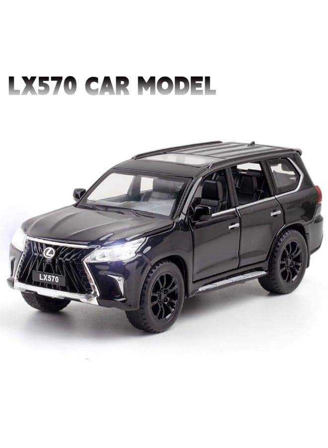 1:32 Alloy Collectible LEXUS LX570 Car Model Toy, Diecast Zinc Alloy LX570 Pull Back Collectible Toy Car, Sound and Light Pull Back Model Car for Kids Boy Girl Gift 16cm*6cm*7cm