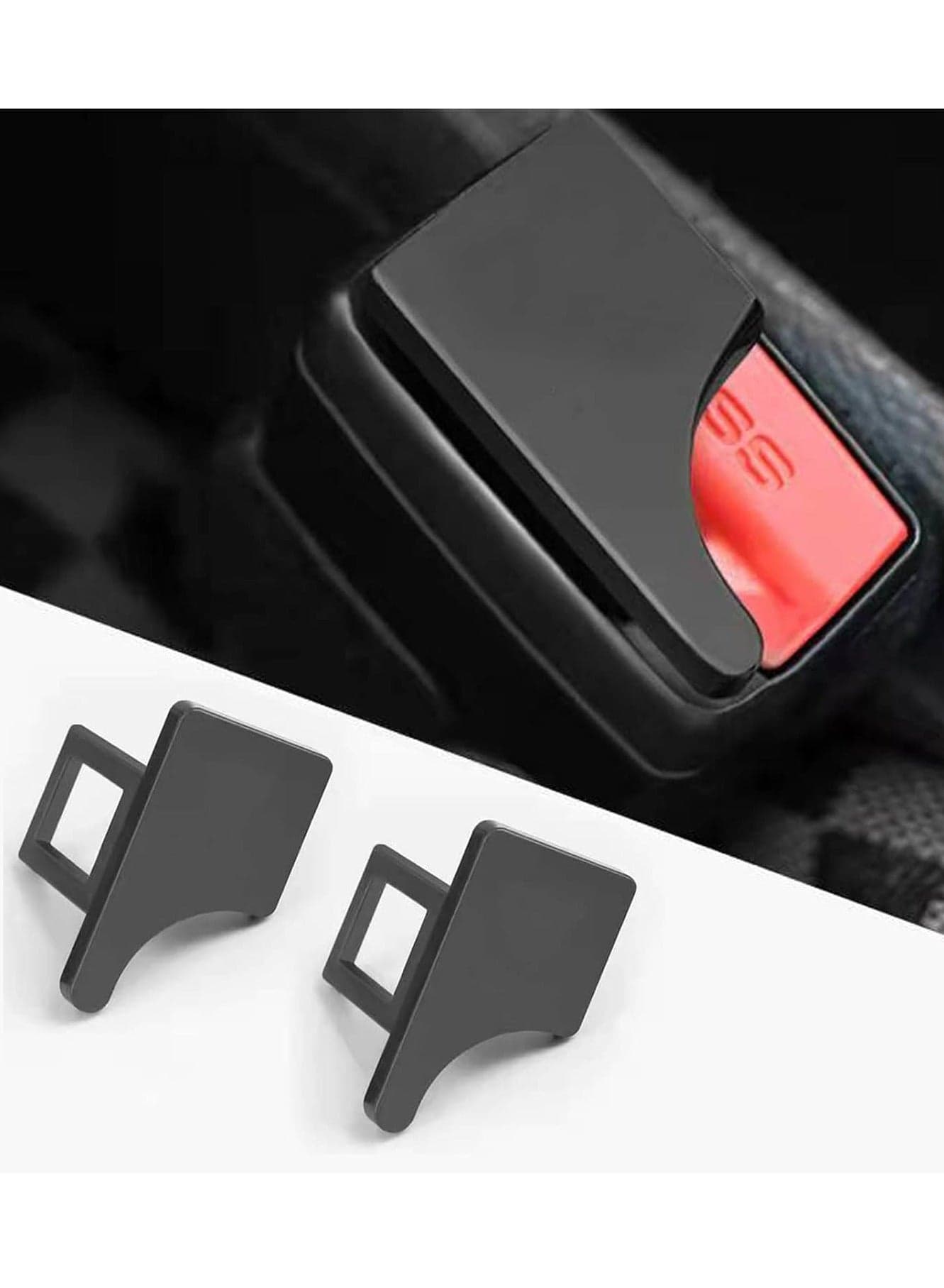 2 pcs Hidden Car Seat Belt Clip,Automotive Metal Seat Belt Buckle Alarm Stopper,Vehicle Seatbelt Silencers for Cancel Driving Noise