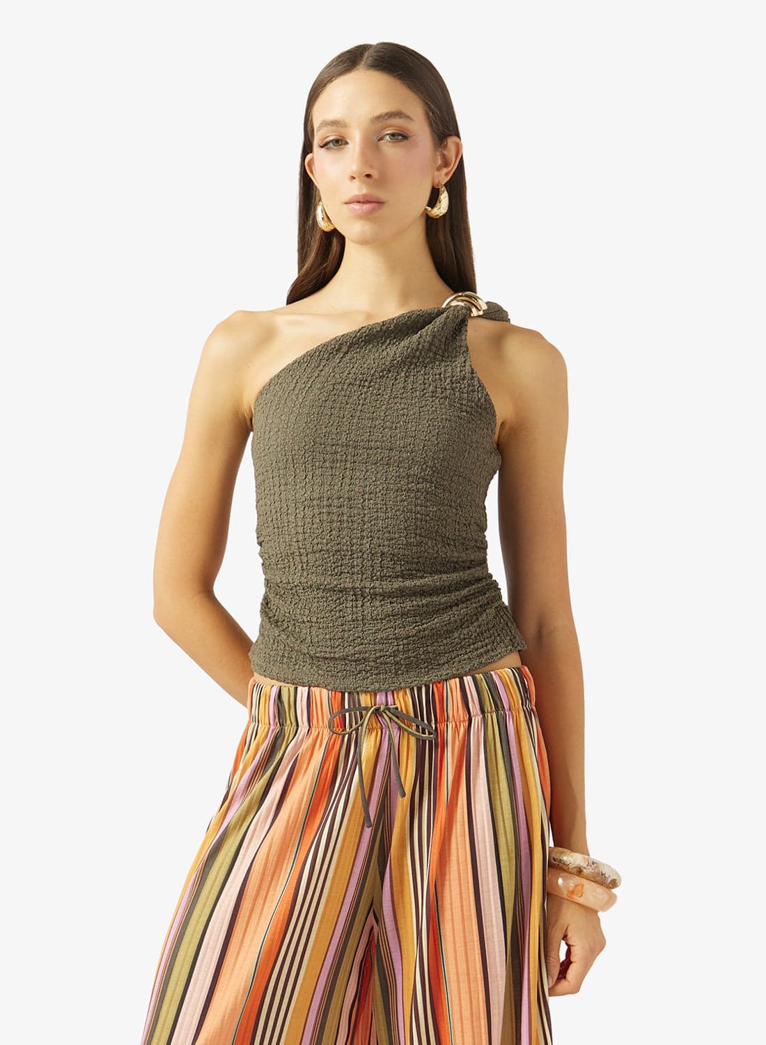 Asymmetric Crinkle Top