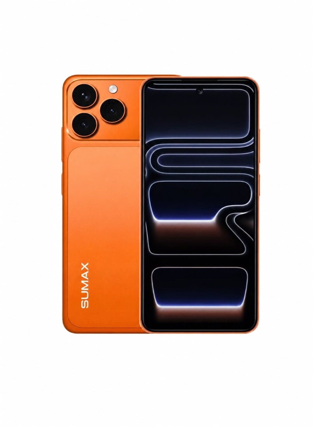Sumax 17 Pro Max 5G Smartphone | 24GB RAM + 1TB ROM | 6.8-Inch HD+ Display | 30MP AI Triple Camera | 5000mAh Battery | Dual SIM | Face Unlock | Ultra-Slim Design | Orange | 1 Year Warranty