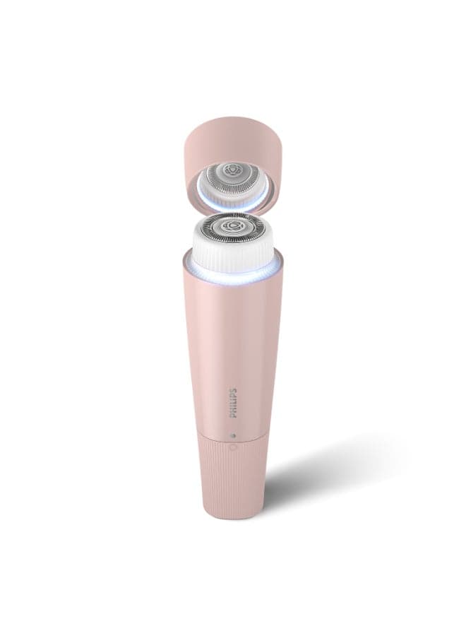 5000 Series Facial Hair Remover Smooth Skin on the Go for Upper Lip, Chin, Cheeks, Lychee Pink, BRR454/00 Lychee Pink