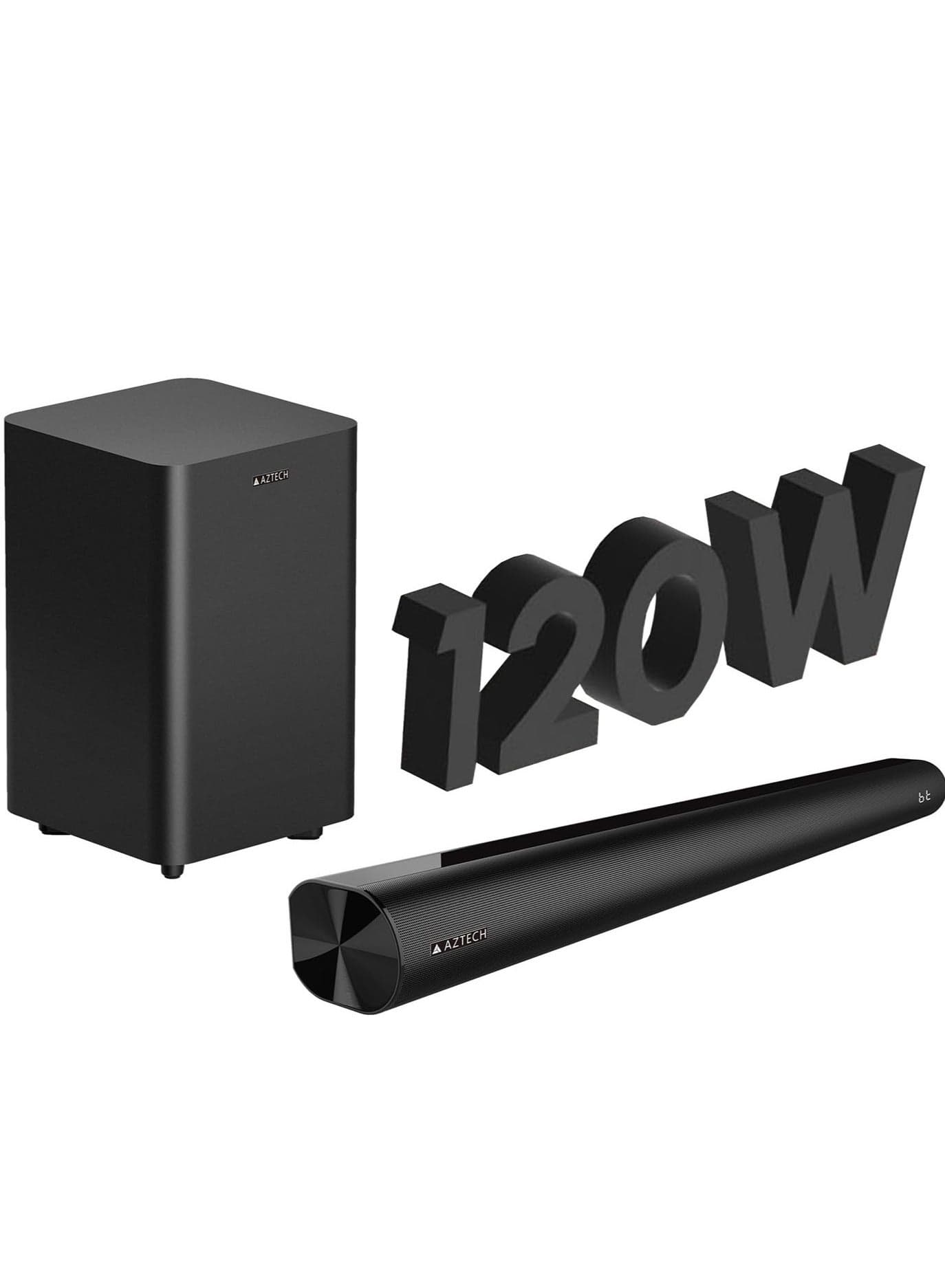 2.1CH Soundbar with Wired Subwoofer 120W Bluetooth 5.3 Home Theater System Game Mode with HDMI ARC, Optical, AUX, USB, DSP, 3EQ Modes & Remote Deep Bass Surround Soundbar TV Speaker UAE Ver