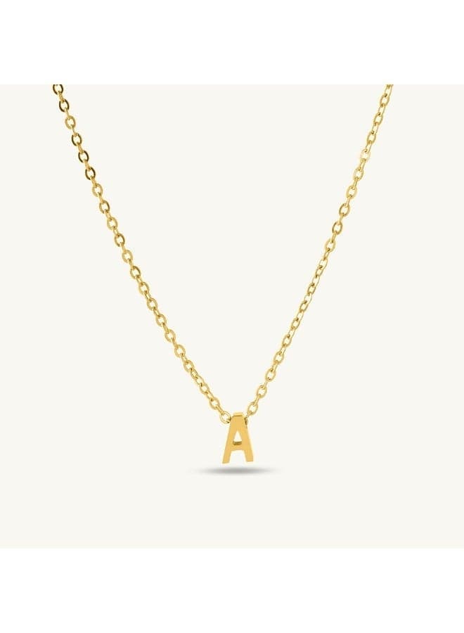 PALMONAS 18k Gold Tone Plated Small Letter Necklace
for Women