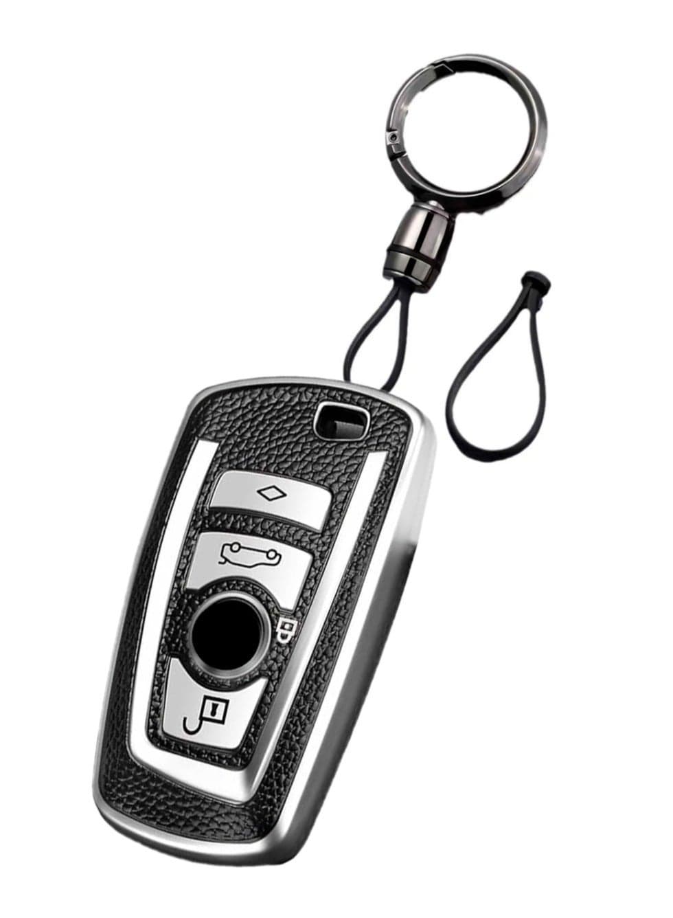 OUYoo Suitable for BMW key fob,Advanced soft TPU key box is compatible with X1 X3 X4 X5 X6 1 2 4 5 6 7 M3 M5 M6 GT3 GT5 G30 F10 F15 F16 F20 series smart key,With a key chain.