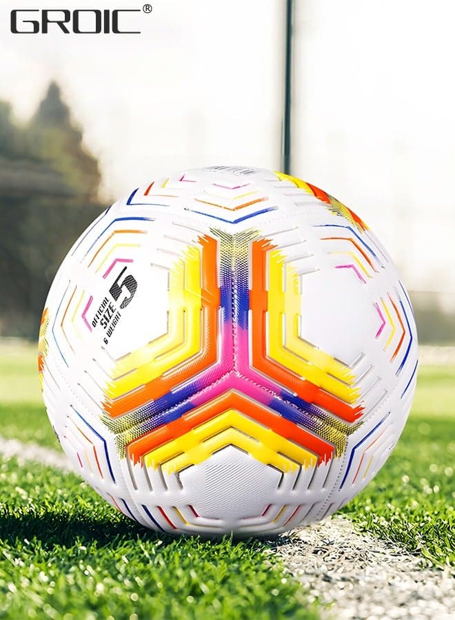 Soccer Ball Size 3,Football with Star Pattern Official Size Soccer Balls for Training,Playing,Waterproof Professional Outdoor Indoor and Match Balls