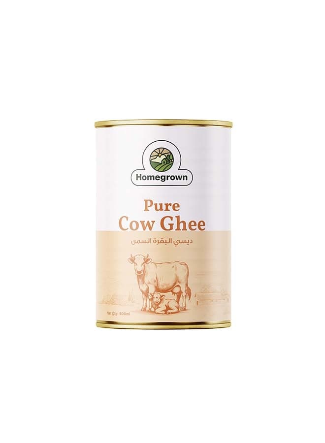 Homegrown Pure Cow Desi Ghee - Rich Aromatic Clarified Butter | Grass-Fed, Traditional, Healthy Cooking Ghee (500 ml)