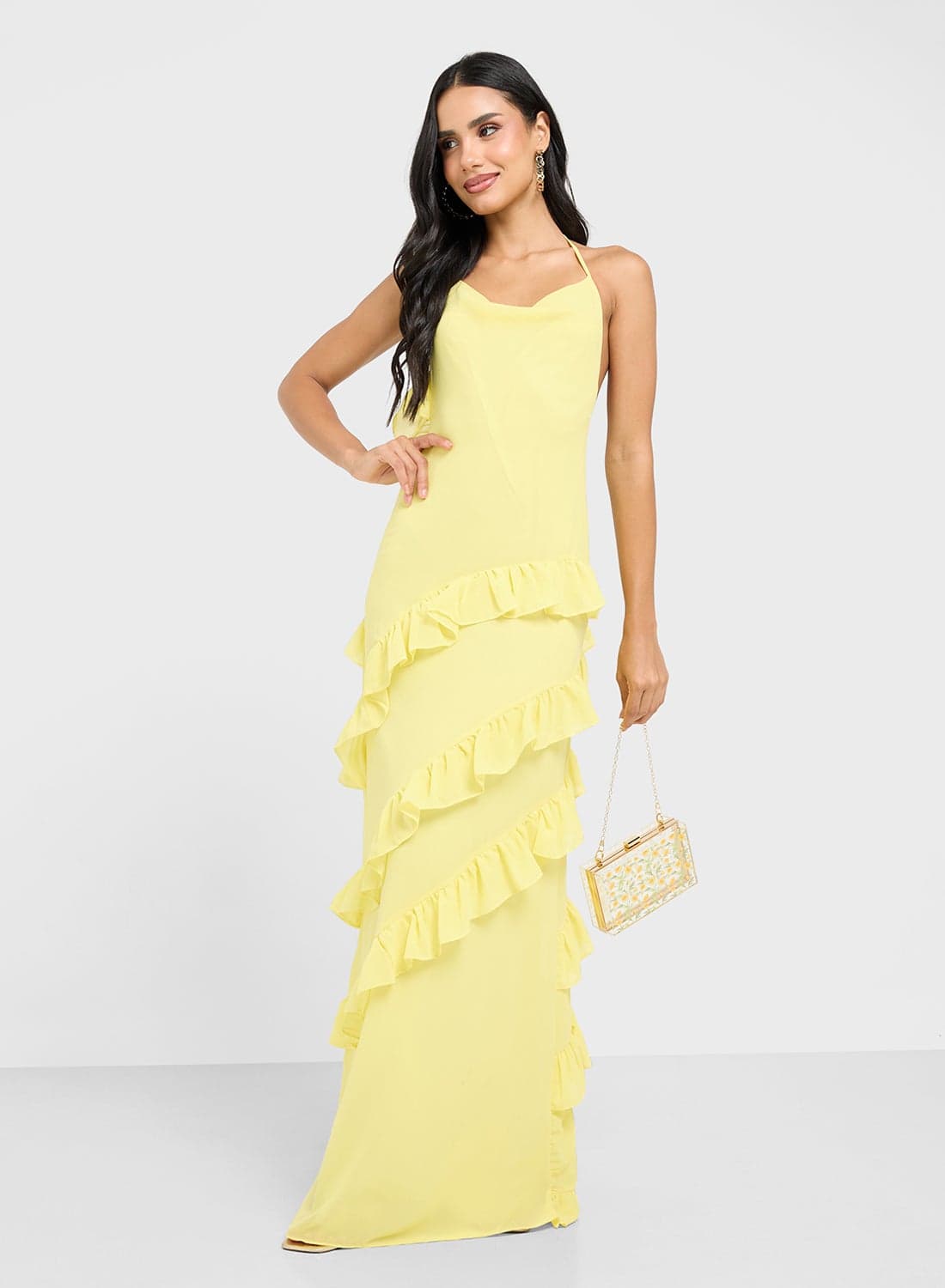 Ruffled Evening Dress