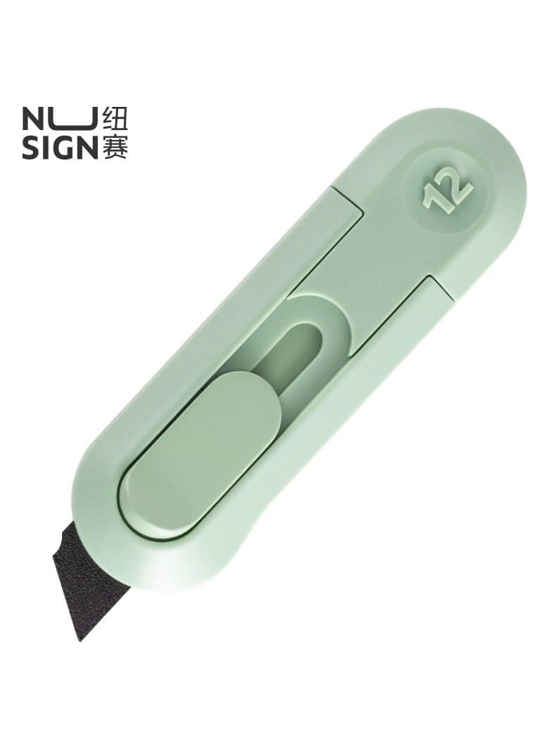 Nusign NS065T Non-Stick Teflon Utility Knife with SK5 Blade & Auto-Retract - Green