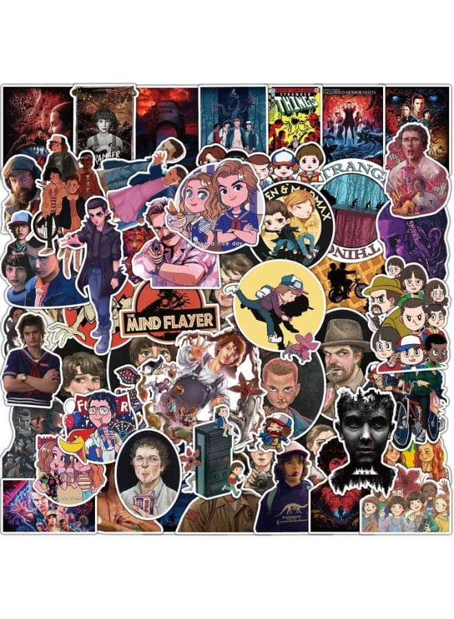 50-Piece Stranger Things Stickers Set - PVC Waterproof TV Show Decals for Fans