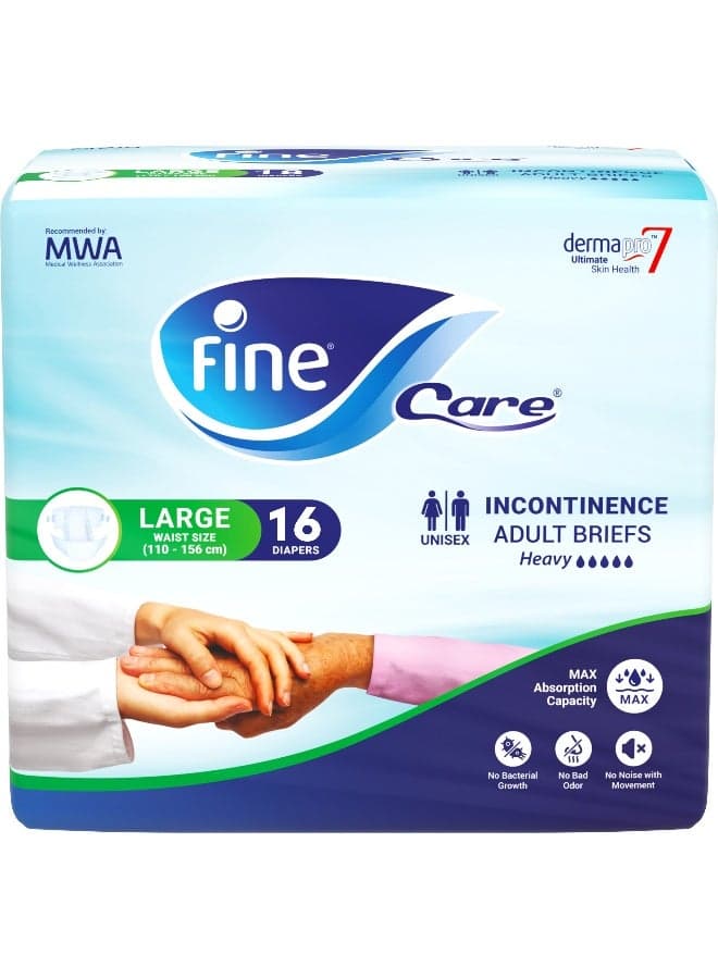 Care Adult Incontinence Diaper Briefs Large Size 110-156 Cm 16 Diapers