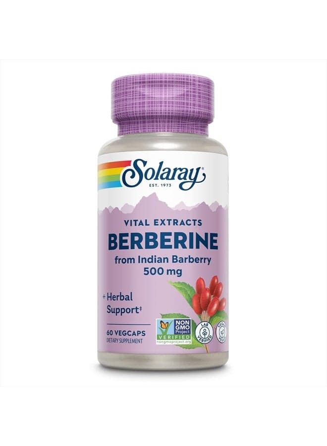Berberine 500mg - Berberine Supplement for a Healthy, Active Lifestyle - with Berberine HCl from Indian Barberry - Vegan, Non-GMO, 60-Day Guarantee, Lab Verified - 60 Servings, 60 VegCaps