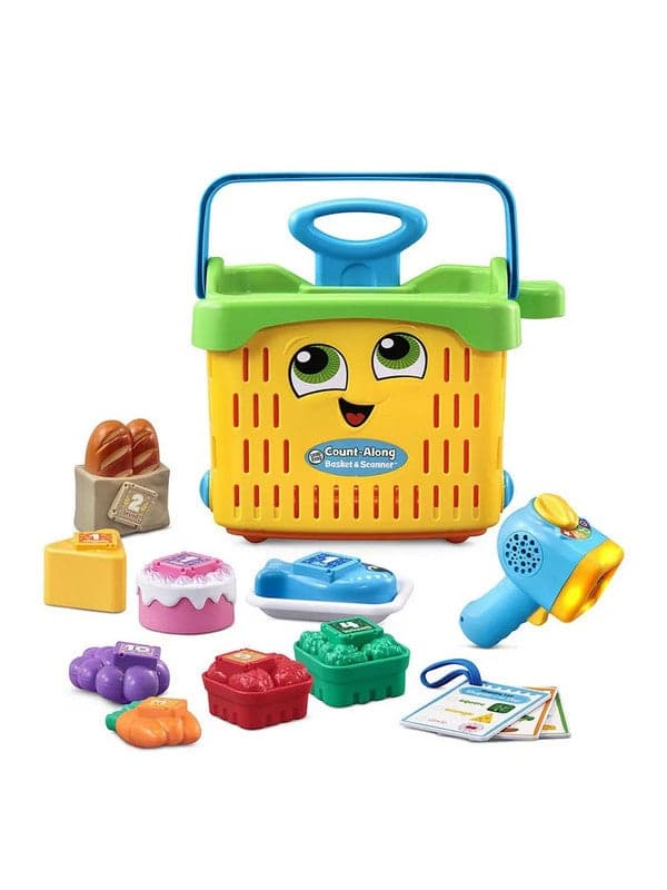 LeapFrog Count-Along Basket & Scanner, Roleplay Toy for Children, Interactive Learning Toy for Pretend Play, Play Set with Food, Shapes and Colours, Imaginative Play for Kids Aged 2 Years +