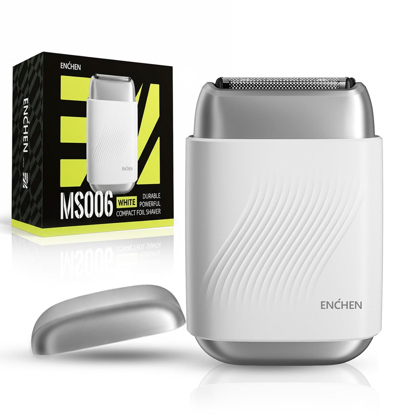 MS006 Foil Shaver for Men Mini Compact 3D Floating Triple-Blade System Low Noise Motor Type-C Rechargeable Pocket-Size Shaver Comfortable Shaving-White