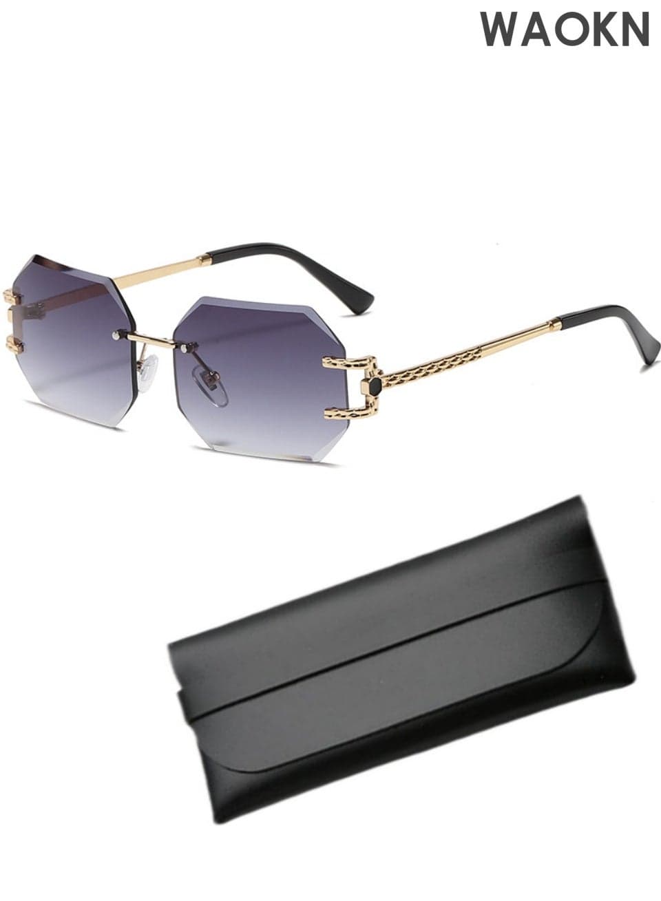 New Rimless Fashion Trend Sunglasses Personalized Sunglasses UV Protection Unisex for Men Women, Classic Square Sports Sun Glasses Driving, Fashion Shades for Womens Outdoor Protection,Driving, Fishing, Traveling,Outdoor Travel Driving Daily Use Etc