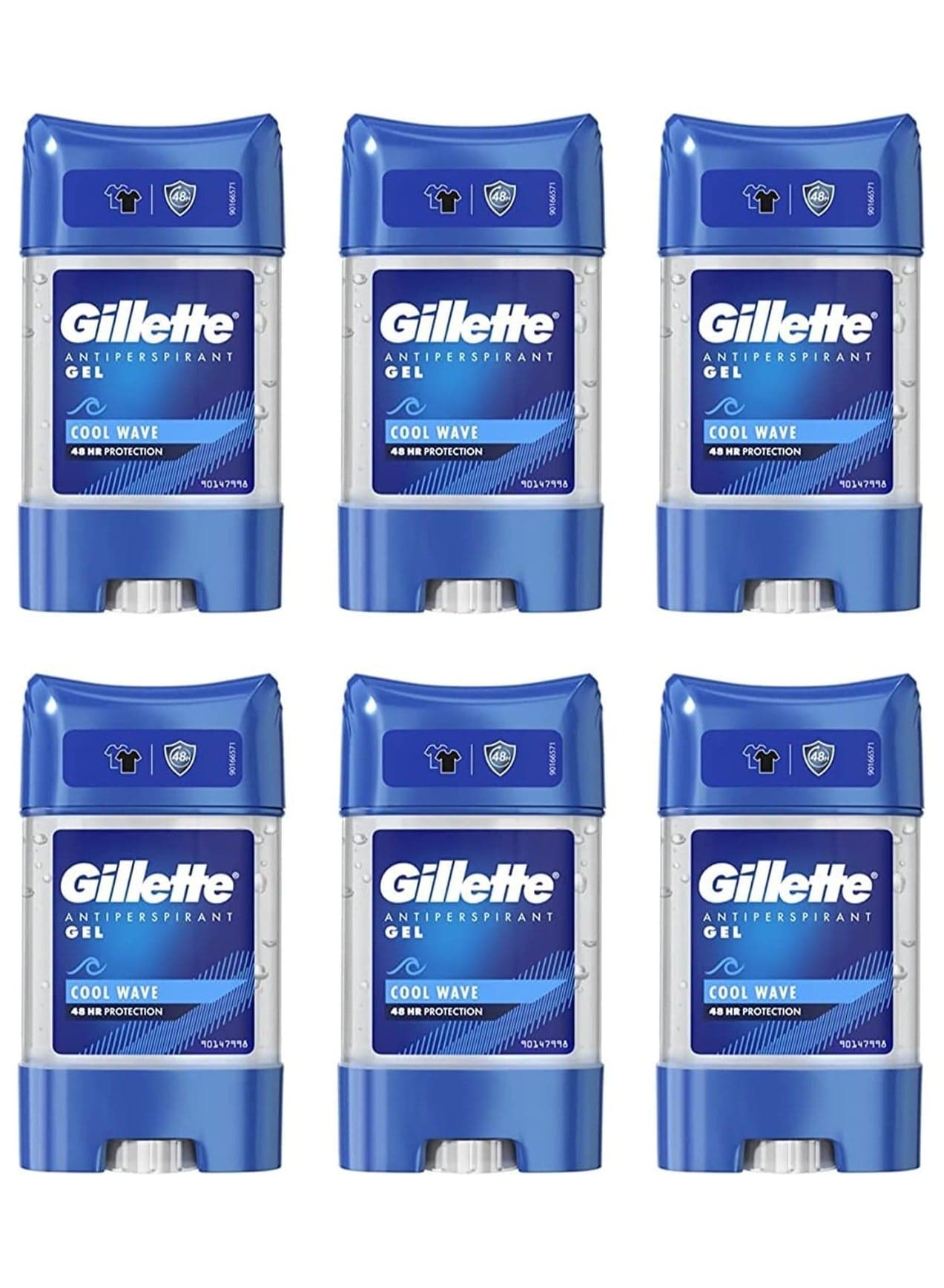 Antiperspirant Deodorant Gel For Men, 70ml x 6 COOL WAVE