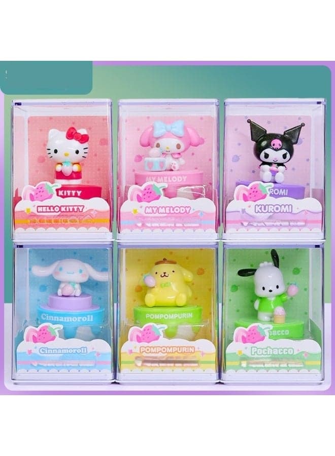 Sanrio Kawaii Dessert Series Blind Box Mystery Figure - Ideal Ramadan Gift for Kids & Girls - Hello Kitty Kuromi Cinnamoroll Collectible Cake Toy Desktop Decor