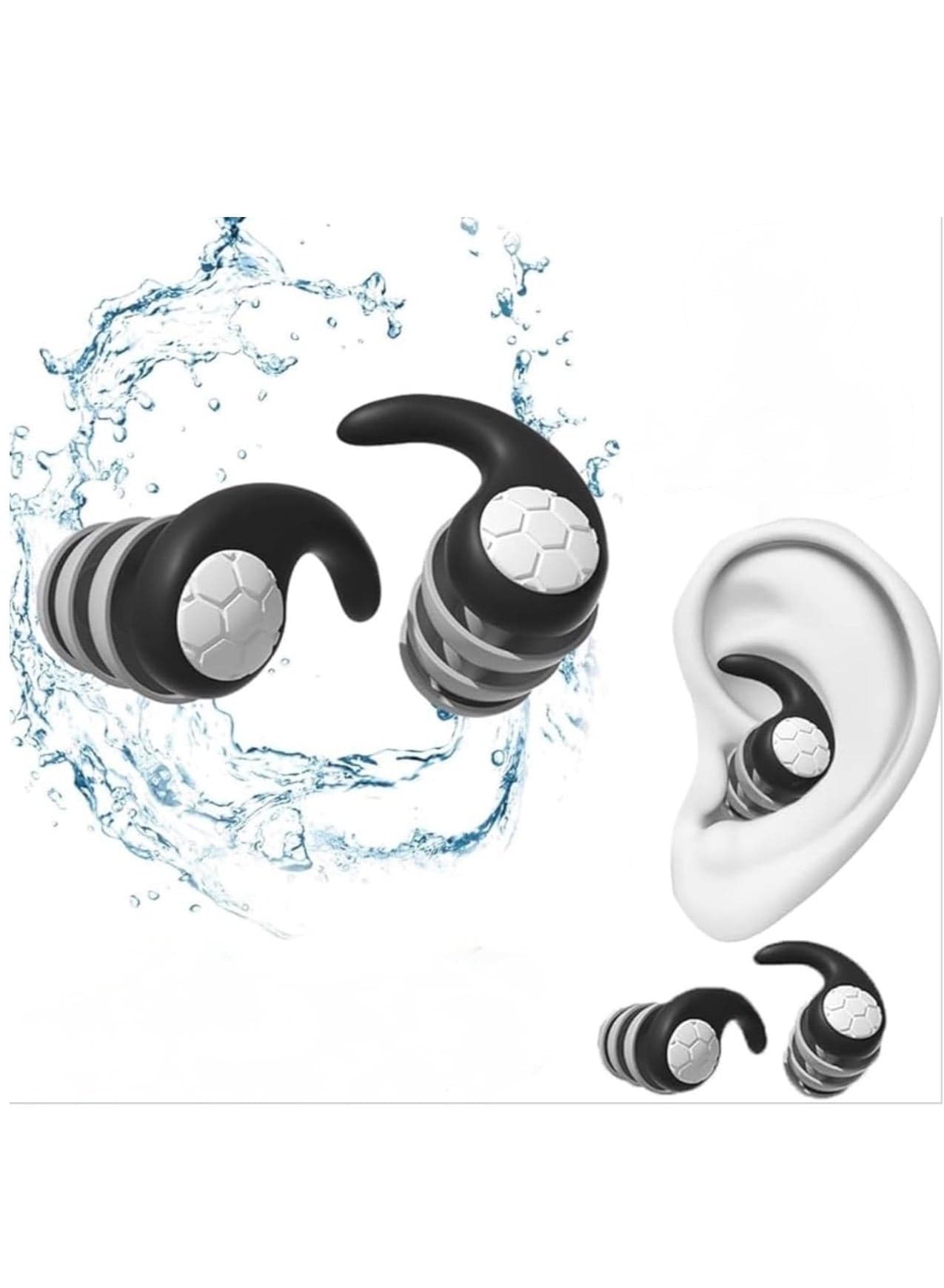 1 Pair Reusable Silicone Earplugs – Ultra Soft, Waterproof & Noise Reducing Ear Protection for Swimming, Sleeping, Diving, Surfing, Travel & Daily Use
