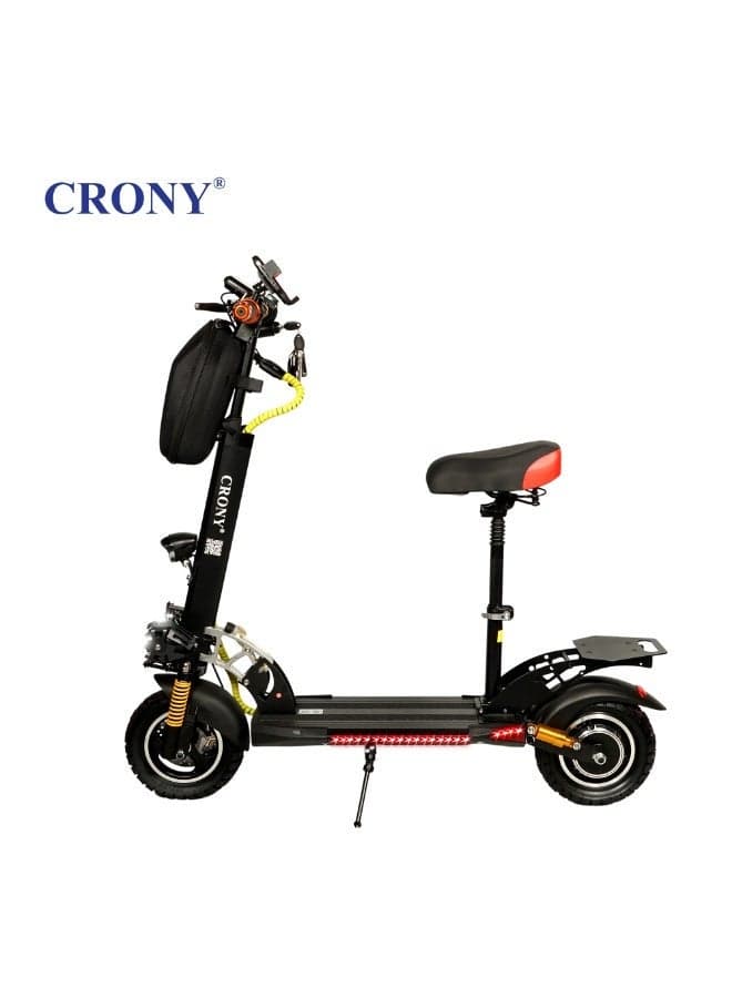 V10+Pro 1500W E-Scooter, Max Sppeed 45-68km/h, 48V/13Ah, 10" Off-Road Tires, 45-68knn/h Max Speed,Dual Suspension/Hydraulic Disc Brakes, 120kg Load, Aluminum Frame E-Bike, Triple Led Headlamps, Brushless Motor,Easy Foldable & Portable, Mobile App-Connected, Bluetooth Speaker, Phone Holder – All-Terrain Urban Commuter Electric Scooter for Adults & Kids