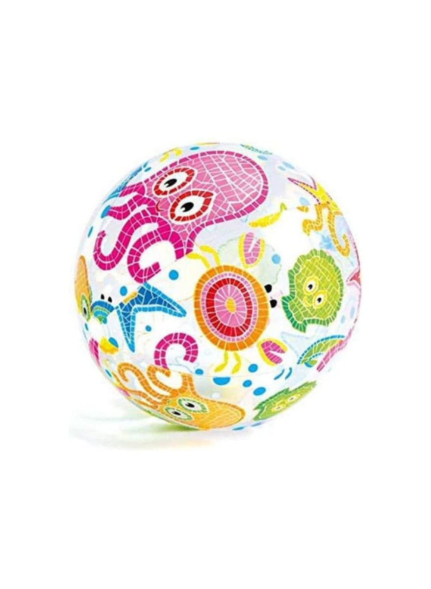 Intex Lively Print Inflatable Beach Ball | Assorted Colour May Vary | 51cm | Ages 3+