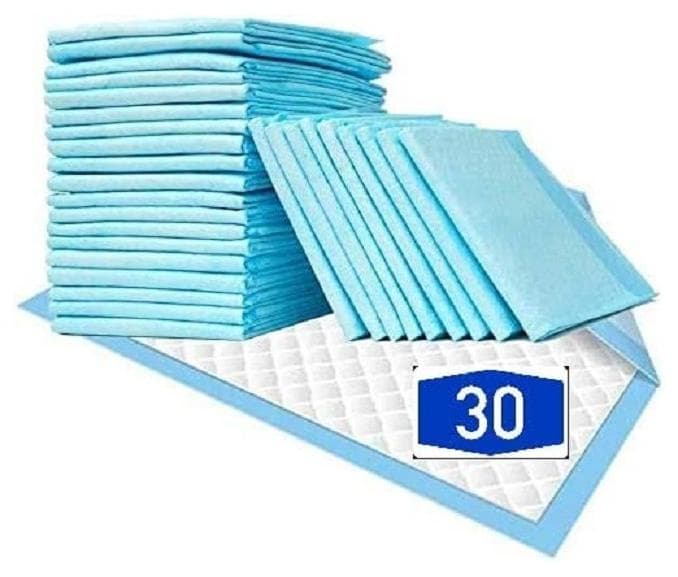 30-Pieces Packed in 3 Pouches 60 cm x 90 cm XL Disposable Underpads, Incontinence Pads, Chux, Bed Covers, Puppy Training Thick, Super Absorbent Protection for Kids Adults Elderly