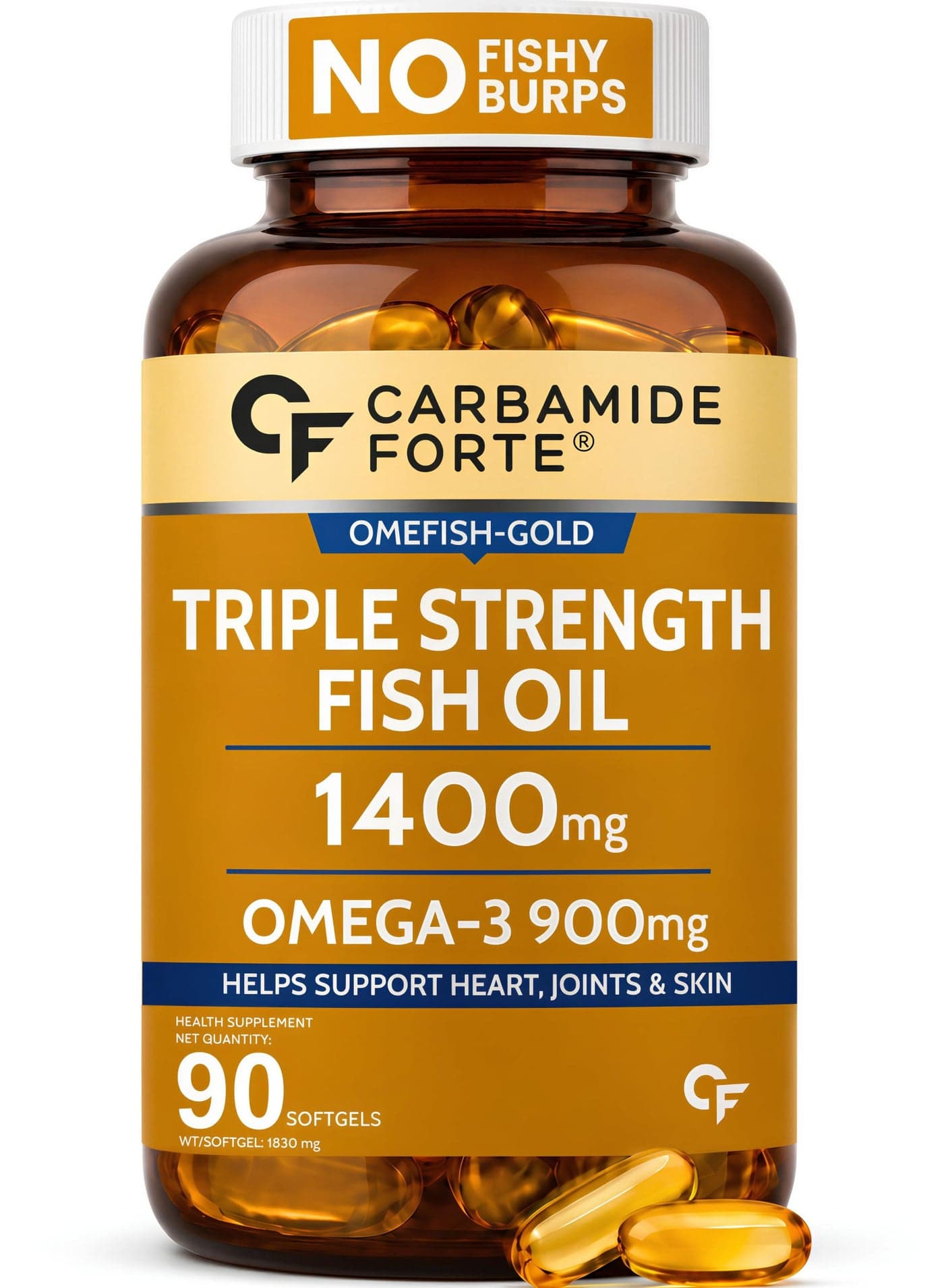 Triple Strength Fish Oil 1400mg With Omega 3 900mg - 90 Softgel Capsules