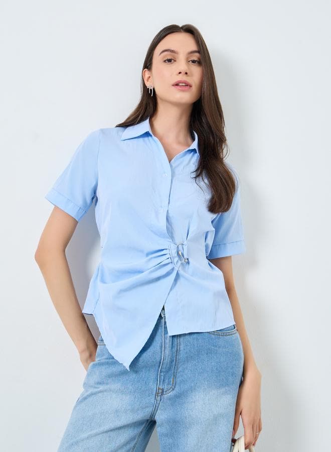 Take Two Solid Regular Fit Wrap Top