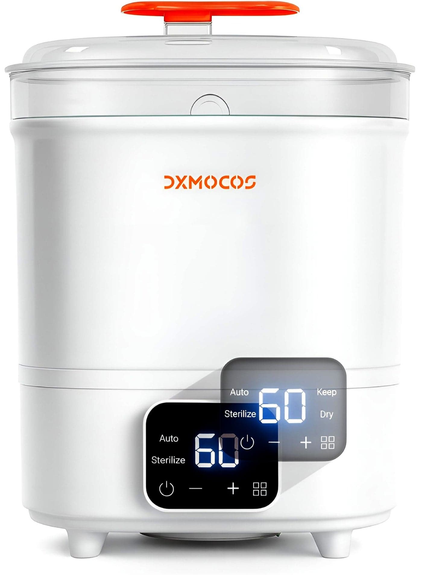 Dxmocos 4-in-1 Baby Bottle Sterilizer and Dryer, Electric Steam Sterilizer with LED Touch Screen, White