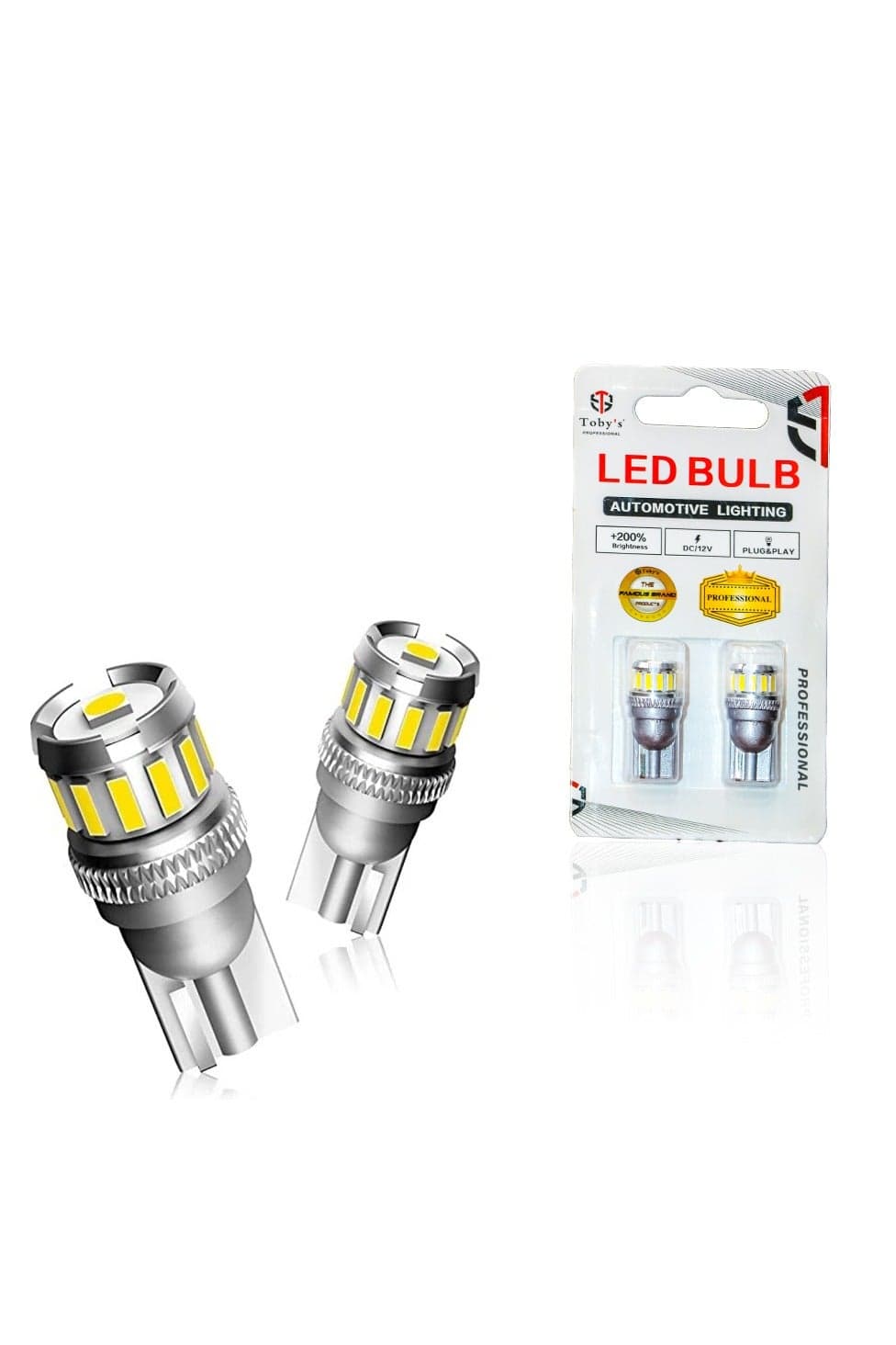 Toby’s T10 F2 13SMD 2 Pieces LED Bulbs – 300% Brighter Than Halogen, 6500K White, Long-Life Car Interior & Exterior Lights, Pack of 2