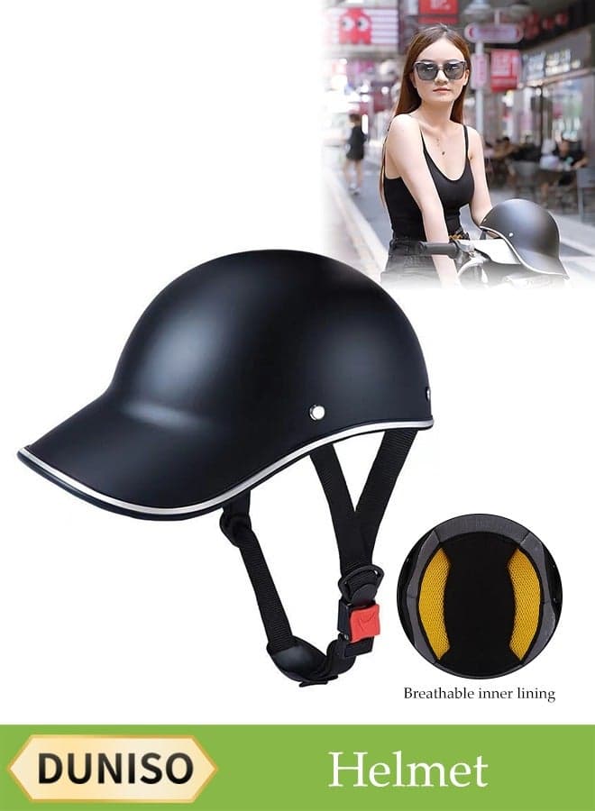 Motorcycle Half Helmet,Retro Style Light Baseball Cap Helmet,Multifunctional Breathable Bicycle Helmet,With Adjustable Buckle And Detachable Lining, Shockproof And Fall Proof, Suitable For Both Men And Women 