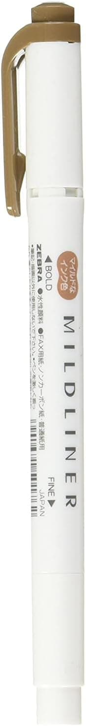 ZEBRA Mild Liner Highlighter, Brown - Dual Tip Design