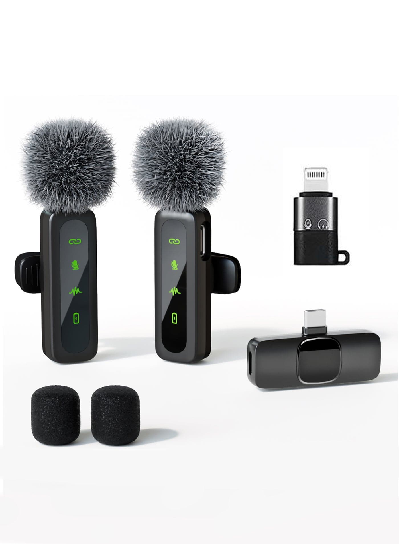 Baborich 2024 Professional Wireless Lavalier Microphone for iPhone 15 Pro Max, iPad, Android - 2-Pack with USB-C Interface for Clear Recording, Supports Live Streaming, YouTube, TikTok, Mono