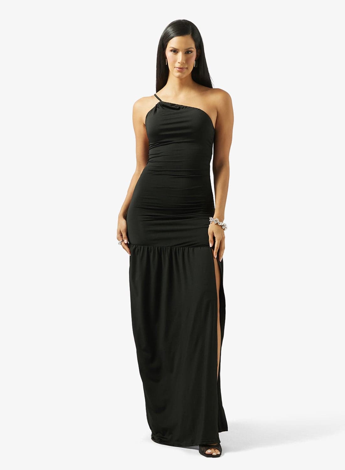 One Shoulder Ruched Dress