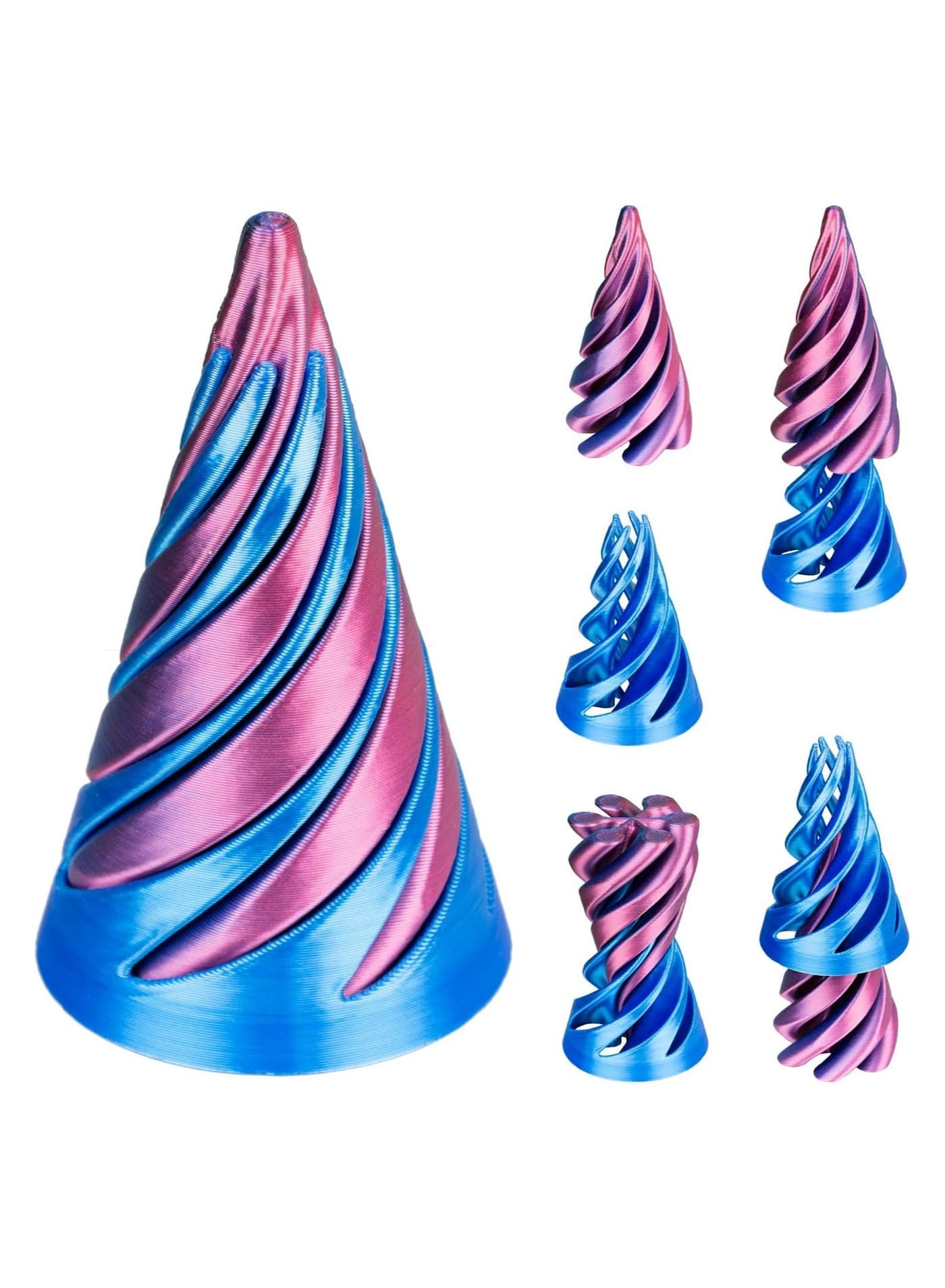 Impossible Pyramid Passthrough Sculpture 3D Printed Spiral Cone Toy Spiral Cone Fidget Toy Pass Through Pyramid Fidget Toy Stress Relief Desk Toy Pyramid Model Relax Anxiety Toy Children Adult pack of 1 random