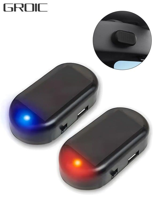 2PCS Solar Power Warning Light, Car Alarm Light, Strobe Solar Energy Security Alarm Light Anti-theft Warning Strobe Lamp for Car Vehicle Van Truck SUV