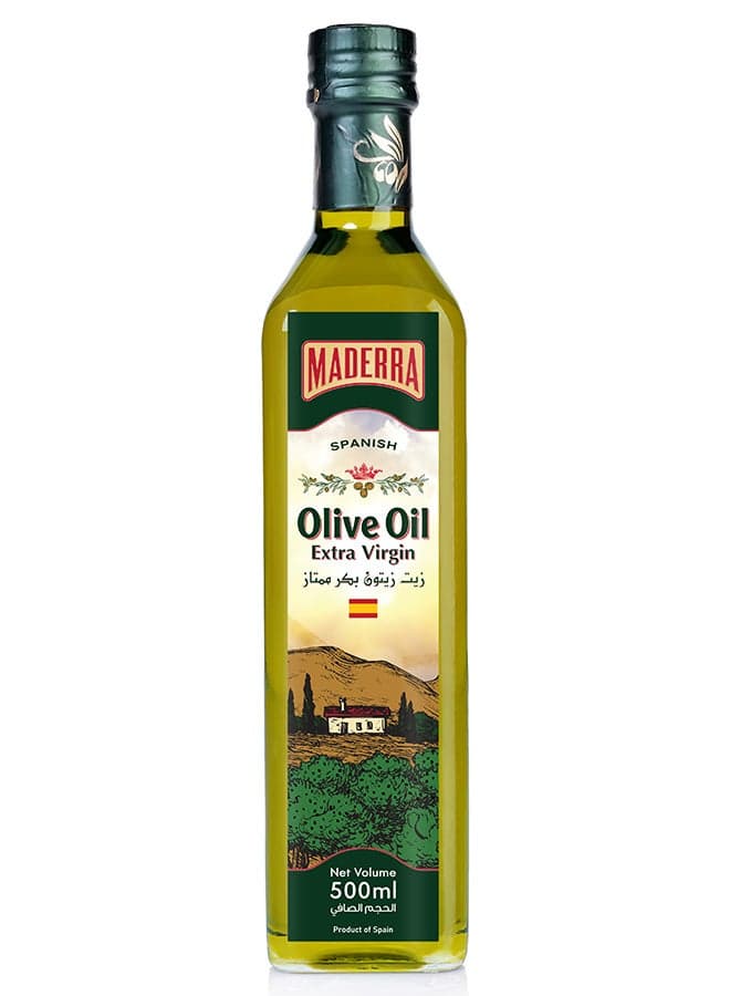 Maderra Spanish Extra Virgin Olive Oil 500ml Glass Bottle | Cold Extracted | Rich Aroma & Flavor | Premium Cooking Oil