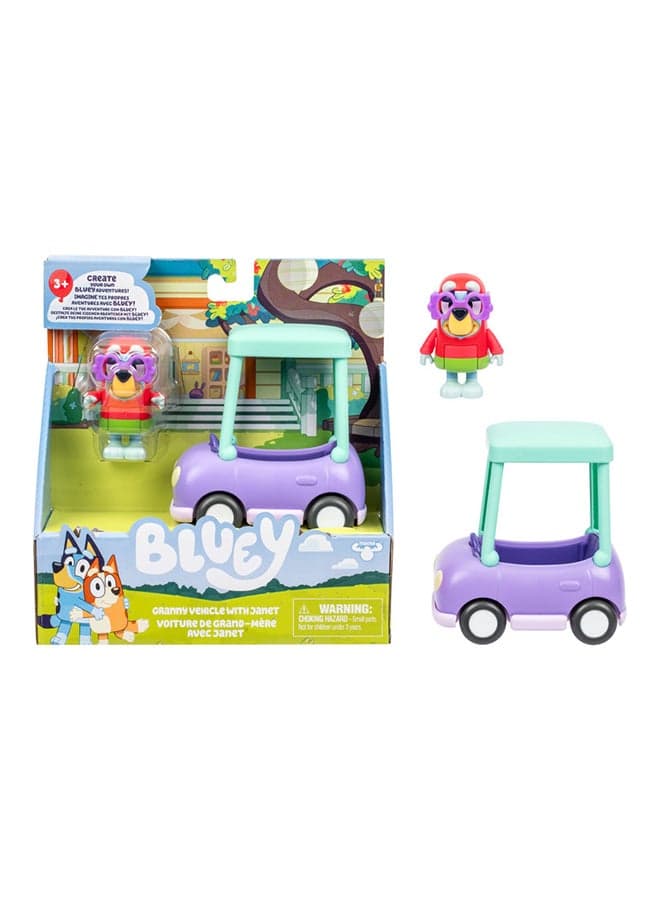 Bluey S13 Basic Vehicle Granny Car & Janet – Toy Vehicle for Kids Ages 3+